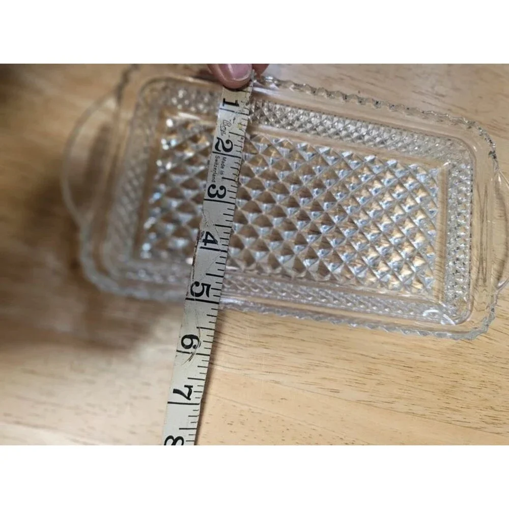Vintage Clear Pressed Glass Trinket/Serving Dishes Set of 2